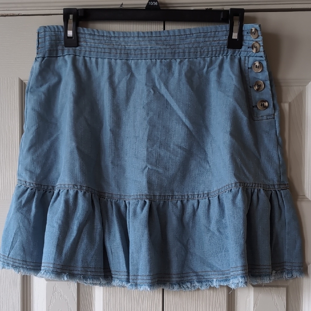 Love Riche Blue Bubble Mini Skirt